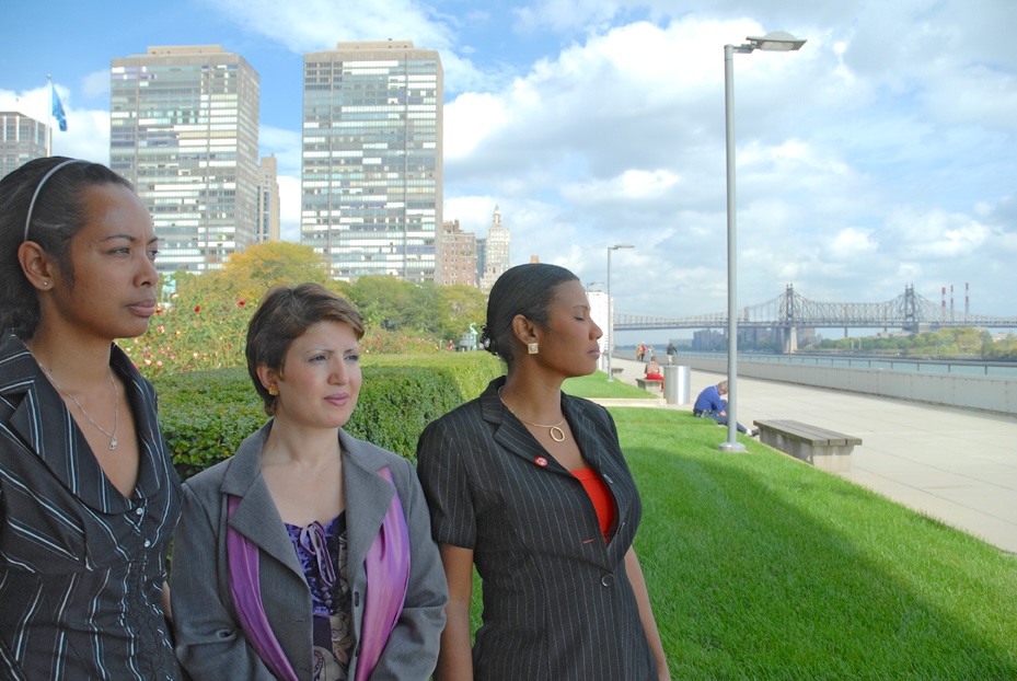 Dr. Widad Akreyi with survivors of violence, at the UN 62nd General Assembly; photo by Sol Aramendi