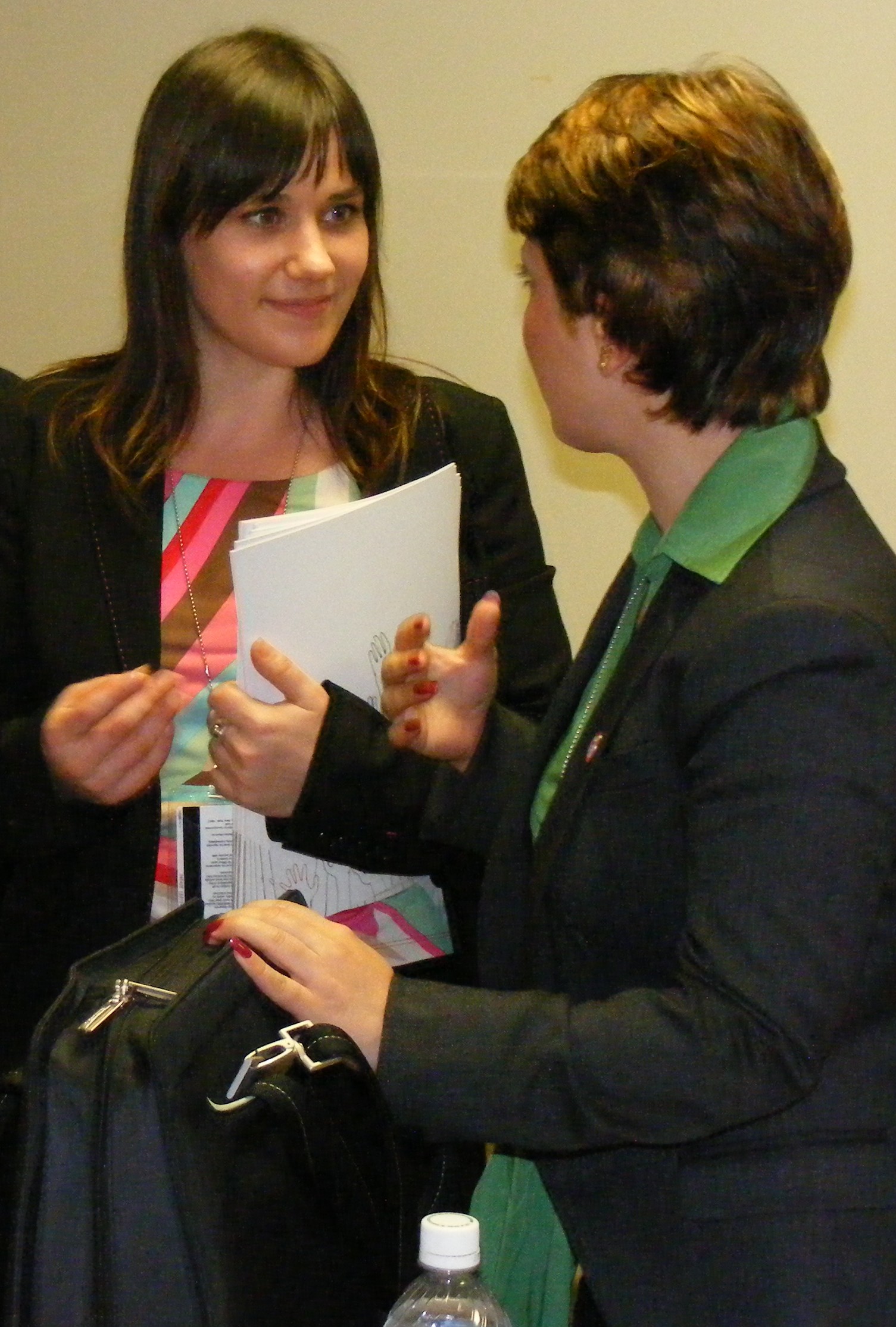 Dr. Widad Akreyi with a journalist at the UN first Committee